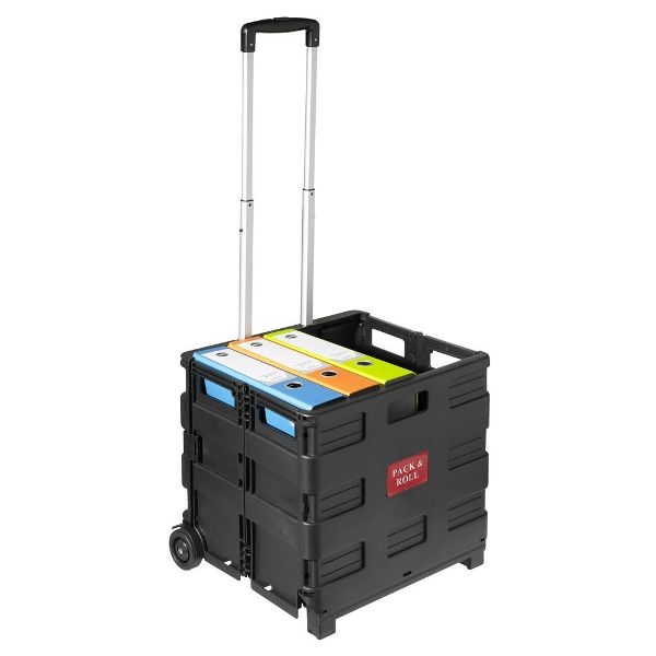 Foldbar Trolley med sort plastkurv NordiskCampingudstyr.dk