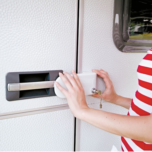 Fiamma Safe Door Frame Lot De 3 - Cadenas Blanc Pour Caravane, Camping-Car - Fixation Sur Cadre Porte Sans Perçage - 3