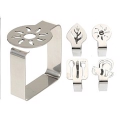 Dugklemme m/ motiv, metal, 4 stk