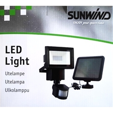 SUNWIND Solcelledrevet Udendørslampe med Sensor