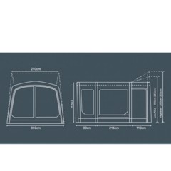 MOVELITE 3 VARIO Low, Fritstående Fortelt B:310 x D:480 cm x H:180-240 cm