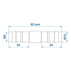 ProPlus Lige Samleled til Vandslange, 12mm. 2 stk.