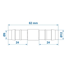 ProPlus Lige Samleled til Vandslange, 12mm. 2 stk.