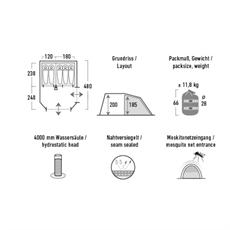High Peak Paros 5, 5 Personers Familie Telt