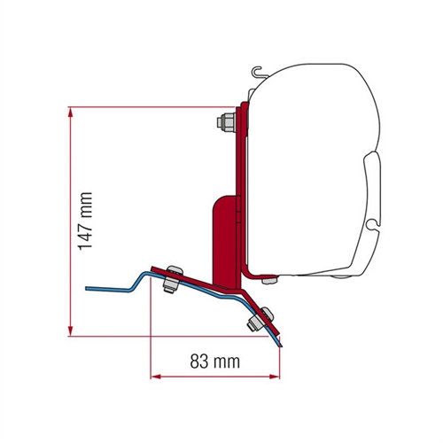 FIAMMA F35pro / F45 beslag til Ford Custom, 2 stk.