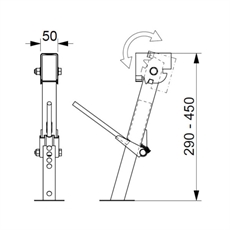 FAWO Støtteben 29-45 cm 1 par