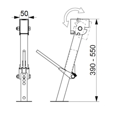 FAWO Støtteben 39 - 55 cm 1 par