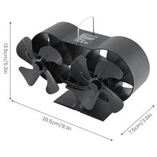 Ovnventilator med 2 rotorer og 8 Blade