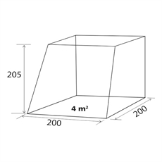 BRUNNER Comet Hæktelt,  200 × 200 × 205 cm, VW T5/T6