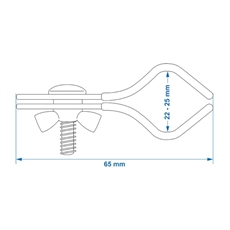 PROPLUS Klemmebeslag Med Coating 25 - 28 mm. 2 stk.