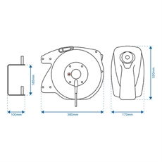 ProPlus Kabeltromle, Automatisk oprul, 15 m, 3 x 1,5 mm²