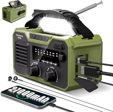 NEEMOSI NØDRADIO Kraftfuld Powerbank 27.000mAh, Bluetooth og Håndsving