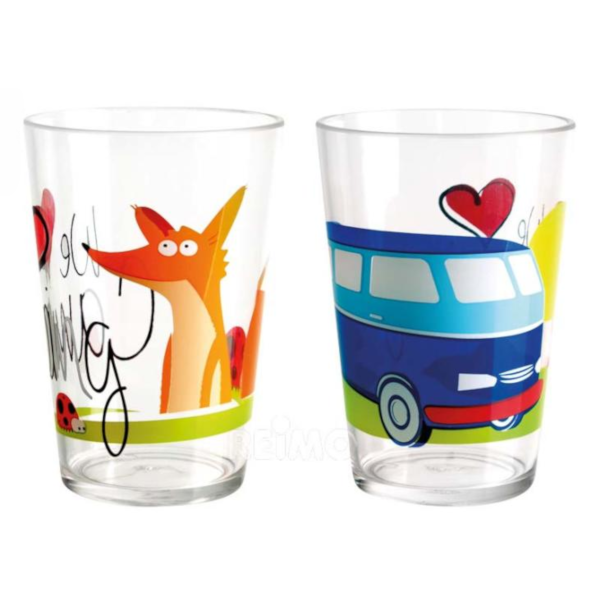 "WE LOVE CAMPING" Børne glas 2 stk. 