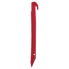 Teltpløk, rød plast, 30 cm., pose m/6 stk.