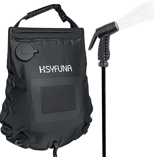 HSYFUNA Solopvarmet Campingbruser, 20 L. m/ temperaturvisning