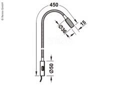 LED Gooseneck Lampe, 1.5 Watt, USB plug, Sølv