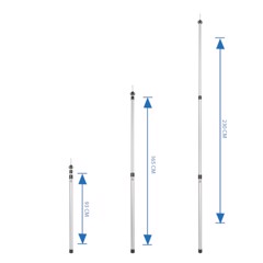 PROPLUS Teltstænger Teleskopiske 93 - 230 cm. 2 stk