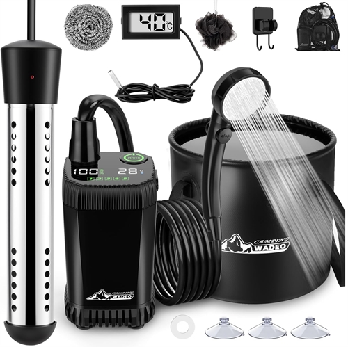 WADEO Transportabel Camping Bruser med vandvarmer