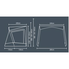 TECH-LINE Canopy Highline Solsejl 285 x 240 x 255-305 cm.