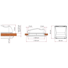 FIAMMA Tagluge Vent 28 F Hvid 28 x 28 cm.