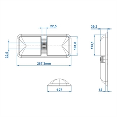 Proplus Overflademonteret Armatur 48-leds 12V